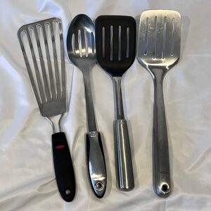 OXO Kitchen Utensil Set Stainless Steel Spoon & Spatulas Lot of 4
